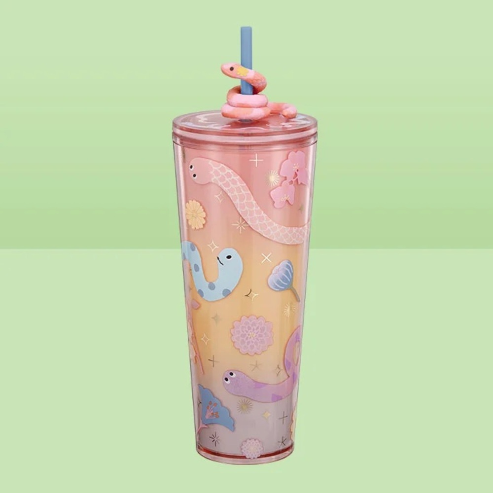 2025 Starbucks 24oz. Year of the Snake Tumbler w/ Snake Topper NWT